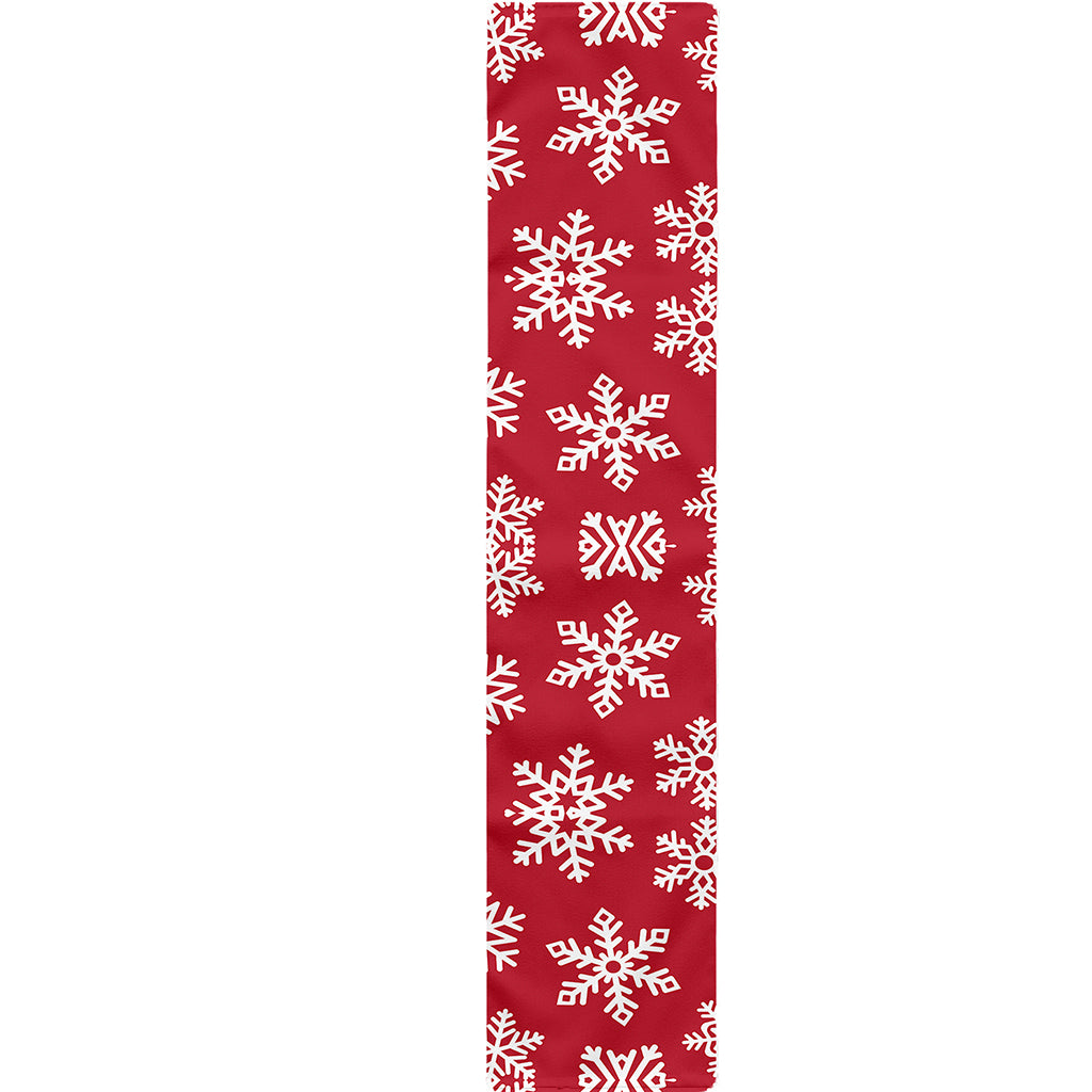 Merry Christmas Snowflakes Pattern Print Table Runner