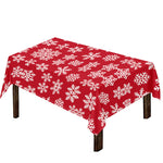 Merry Christmas Snowflakes Pattern Print Tablecloth