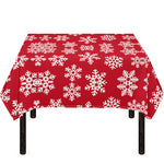 Merry Christmas Snowflakes Pattern Print Tablecloth