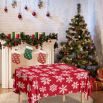 Merry Christmas Snowflakes Pattern Print Tablecloth