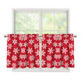 Merry Christmas Snowflakes Pattern Print Tier Curtains