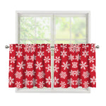 Merry Christmas Snowflakes Pattern Print Tier Curtains