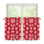 Merry Christmas Snowflakes Pattern Print Tier Curtains