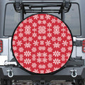 Merry Christmas Snowflakes Pattern Print Tire Cover