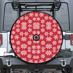 Merry Christmas Snowflakes Pattern Print Tire Cover With Camera Hole