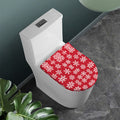 Merry Christmas Snowflakes Pattern Print Toilet Lid Cover