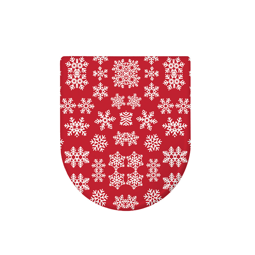 Merry Christmas Snowflakes Pattern Print Toilet Lid Cover