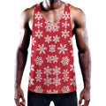 Merry Christmas Snowflakes Pattern Print Men's Workout Tank Top