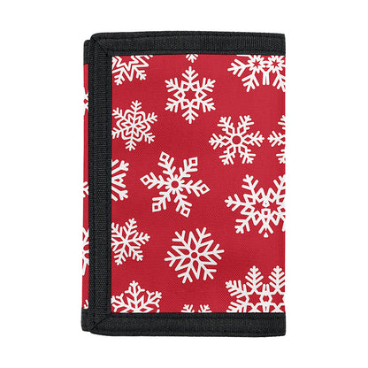 Merry Christmas Snowflakes Pattern Print Trifold Wallet