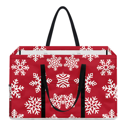 Merry Christmas Snowflakes Pattern Print Utility Tote Bag