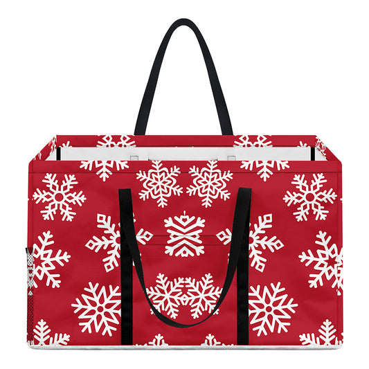 Merry Christmas Snowflakes Pattern Print Utility Tote Bag
