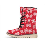 Merry Christmas Snowflakes Pattern Print Winter Boots