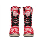 Merry Christmas Snowflakes Pattern Print Winter Boots