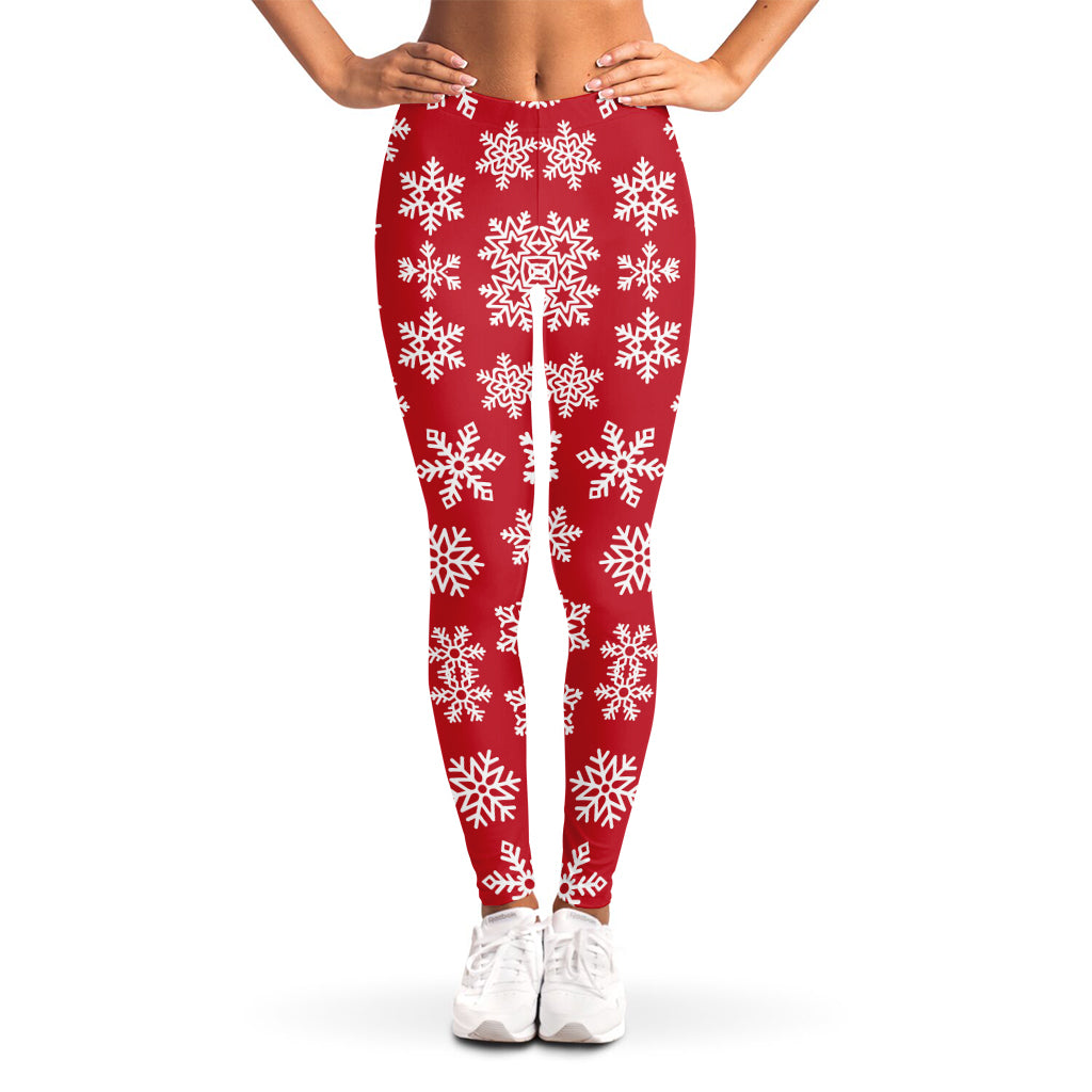 Merry Christmas Snowflakes Pattern Print Women's Leggings