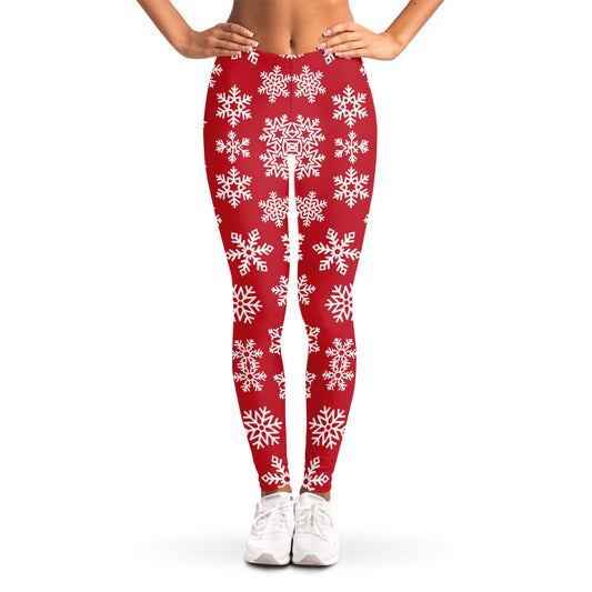 Merry Christmas Snowflakes Pattern Print Women's Leggings