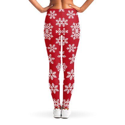 Merry Christmas Snowflakes Pattern Print Women's Leggings