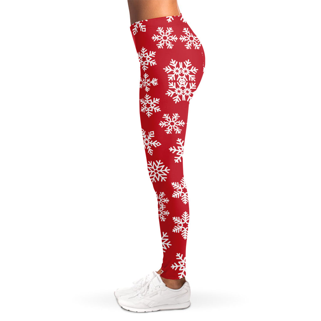 Merry Christmas Snowflakes Pattern Print Women's Leggings