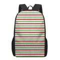 Merry Christmas Striped Pattern Print 17 Inch Backpack