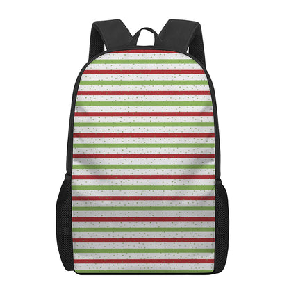 Merry Christmas Striped Pattern Print 17 Inch Backpack