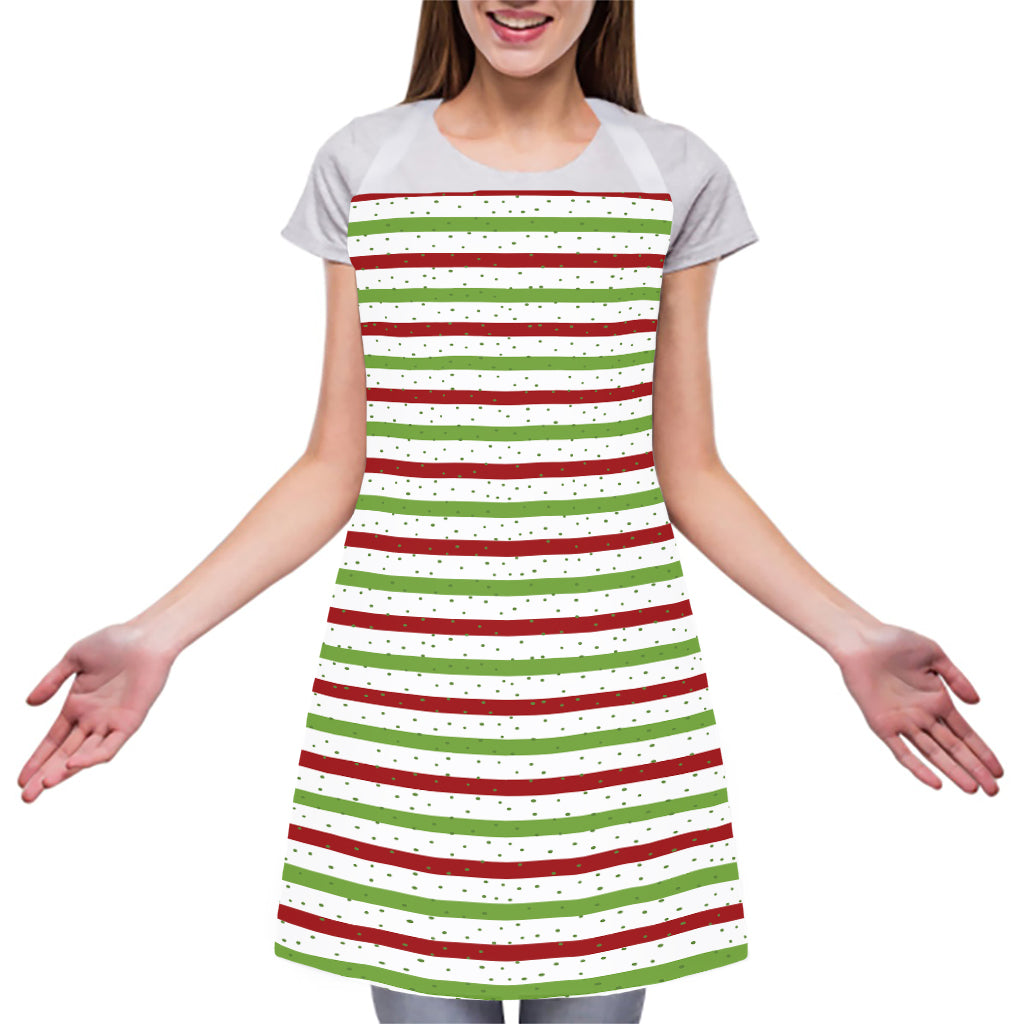 Merry Christmas Striped Pattern Print Adjustable Apron
