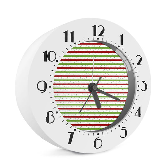 Merry Christmas Striped Pattern Print Alarm Clock