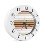 Merry Christmas Striped Pattern Print Alarm Clock