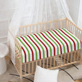Merry Christmas Striped Pattern Print Baby Crib Sheet