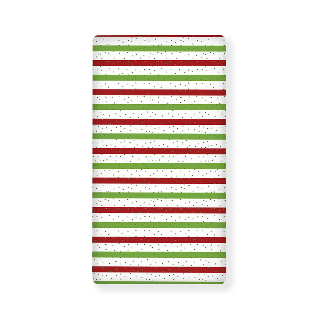 Merry Christmas Striped Pattern Print Baby Crib Sheet