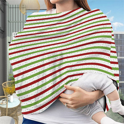 Merry Christmas Striped Pattern Print Baby Seat Cover