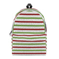 Merry Christmas Striped Pattern Print School Backpack