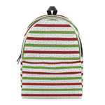 Merry Christmas Striped Pattern Print Backpack