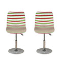 Merry Christmas Striped Pattern Print Bar Stool Covers