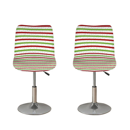 Merry Christmas Striped Pattern Print Bar Stool Covers
