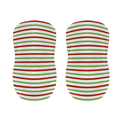 Merry Christmas Striped Pattern Print Bar Stool Covers