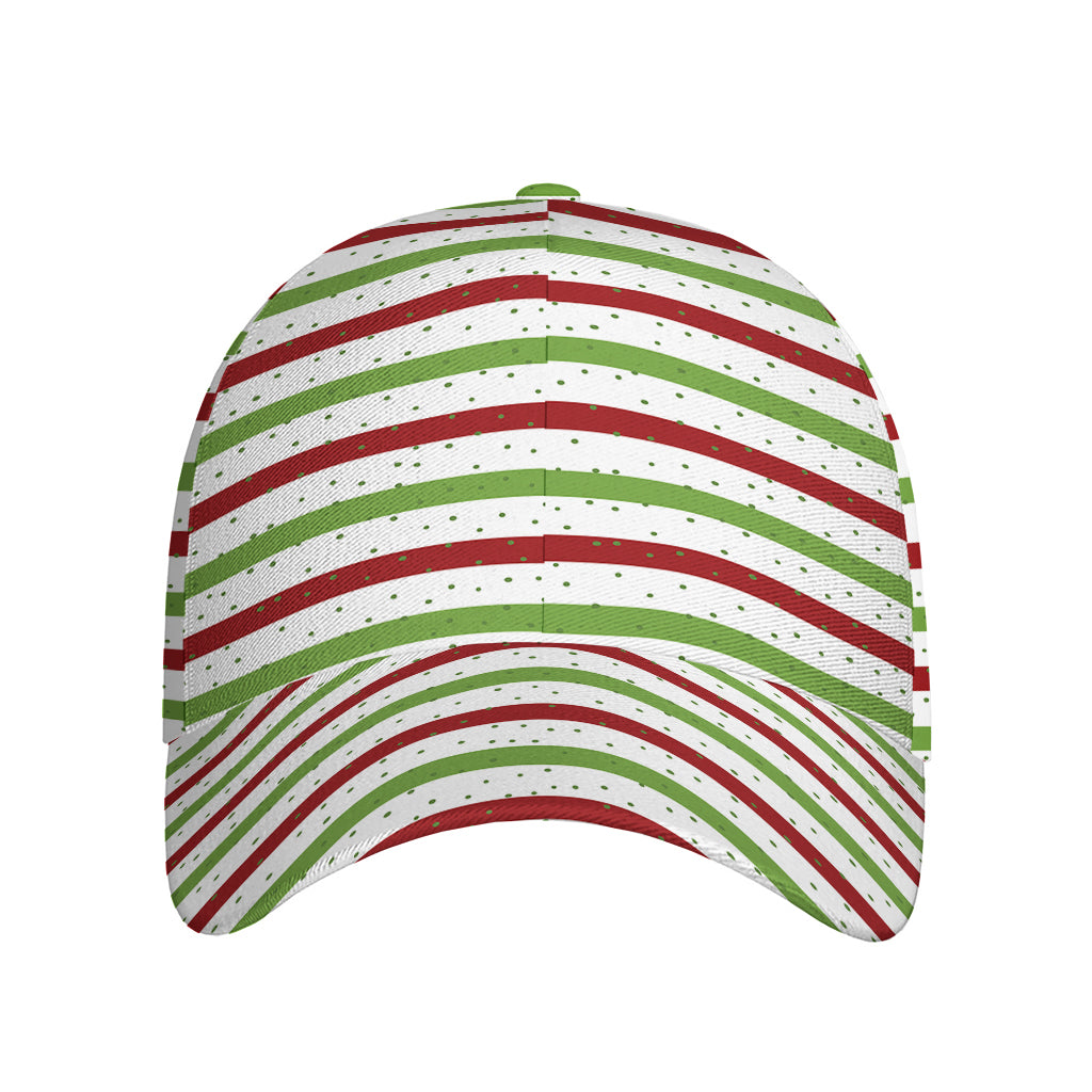 Merry Christmas Striped Pattern Print Baseball Cap