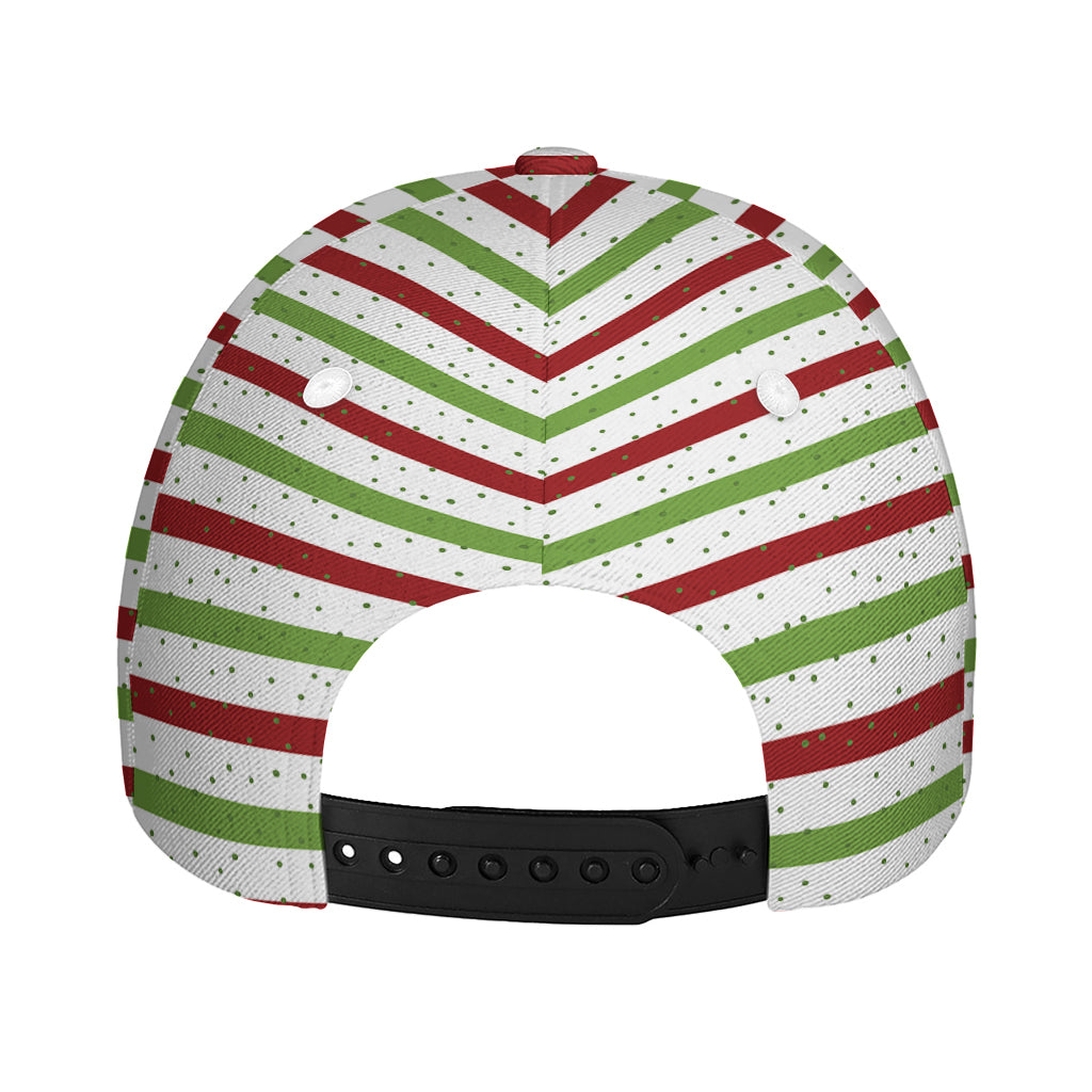 Merry Christmas Striped Pattern Print Baseball Cap