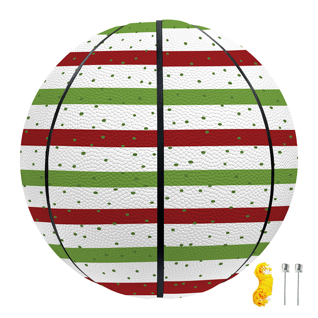 Merry Christmas Striped Pattern Print Basketball