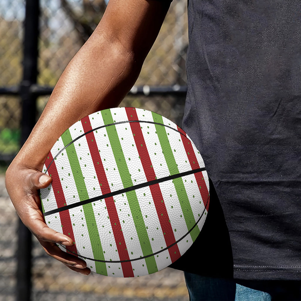 Merry Christmas Striped Pattern Print Basketball