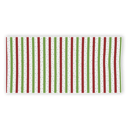 Merry Christmas Striped Pattern Print Beach Towel
