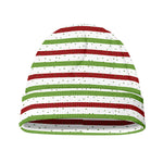 Merry Christmas Striped Pattern Print Beanie