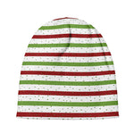 Merry Christmas Striped Pattern Print Beanie