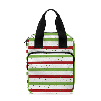 Merry Christmas Striped Pattern Print Bible Tote Bag