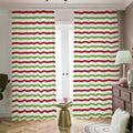 Merry Christmas Striped Pattern Print Dimout Pencil Pleat Curtains