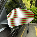 Merry Christmas Striped Pattern Print Car Side Mirror Covers