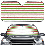 Merry Christmas Striped Pattern Print Car Windshield Sun Shade