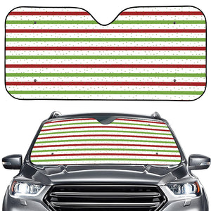 Merry Christmas Striped Pattern Print Car Windshield Sun Shade