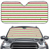 Merry Christmas Striped Pattern Print Car Windshield Sun Shade