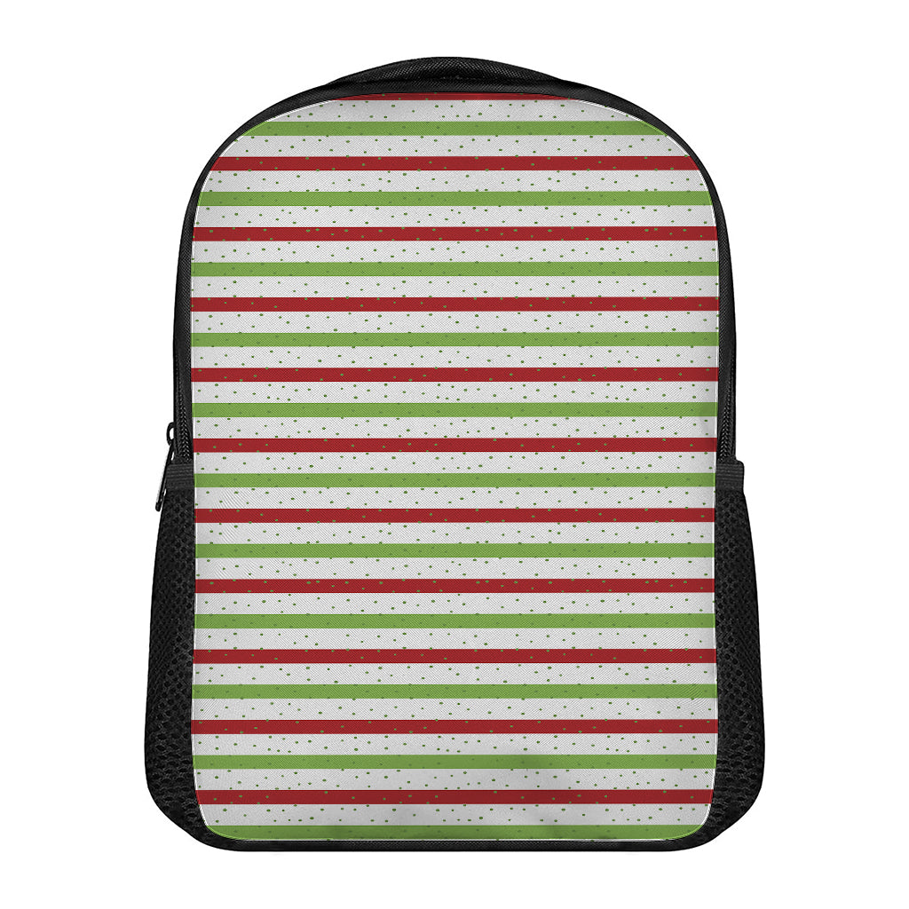 Merry Christmas Striped Pattern Print Casual Backpack