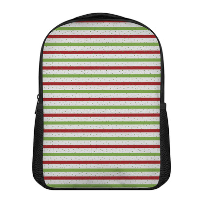 Merry Christmas Striped Pattern Print Casual Backpack