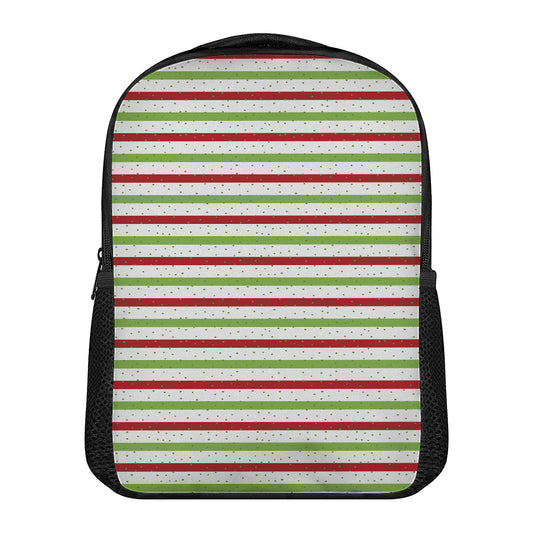 Merry Christmas Striped Pattern Print Casual Backpack